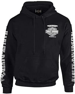 Harley Davidson Men's Hoodie Lightning Crest Black