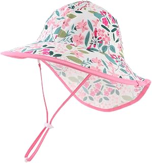 Zsedrut Toddler Summer Hat with Neck Flap Waterproof Kids Swim Hat Baby UV Protection Sun Hats Beach Cap for Boys Girls