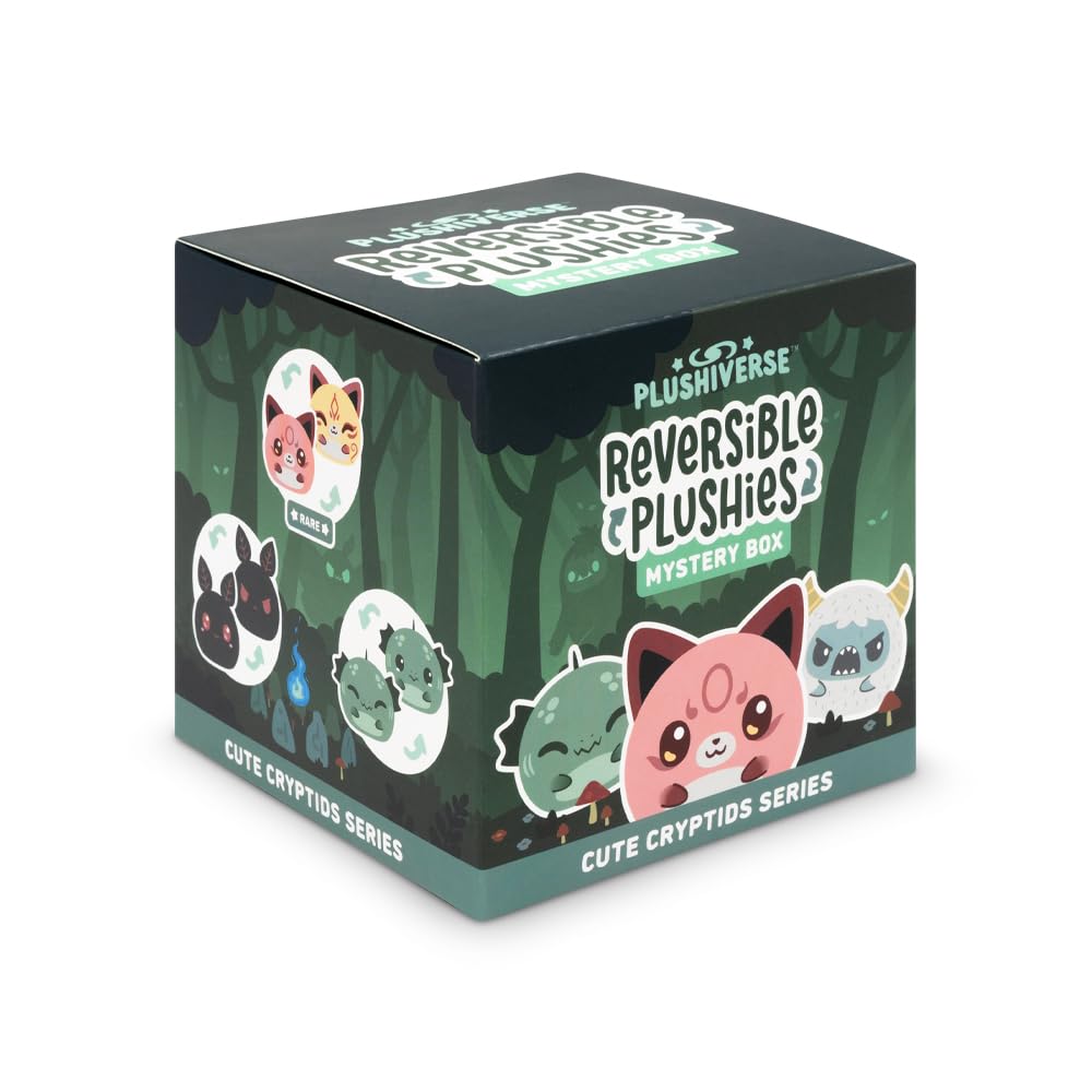 TeeTurtle Cute Cryptids Series 3 Inch Reversible Plushie Mystery Box | 3 Inch Tw