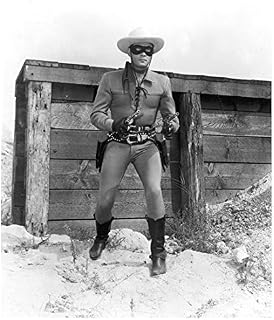 The Lone Ranger Clayton Moore Close Up Ready Fight Holding Guns 8 x 10 inch photo