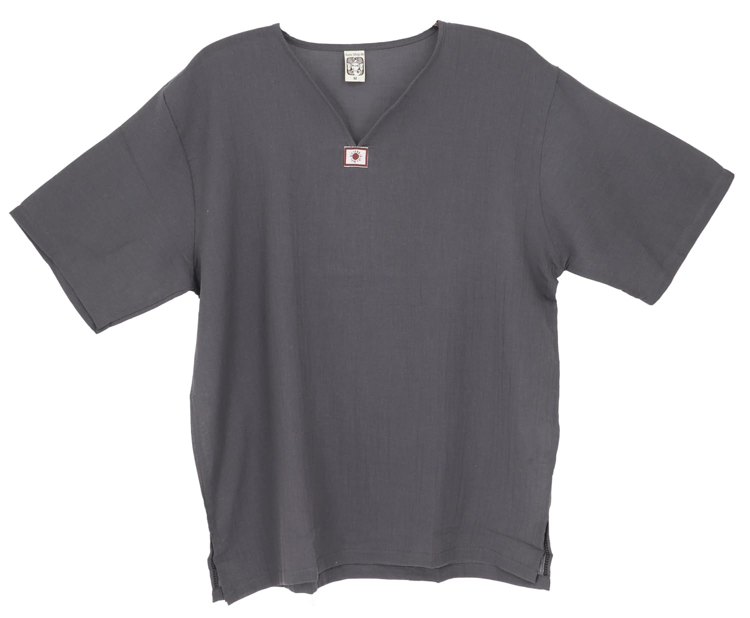 GURU-SHOP, Yoga Shirt, Goa Shirt, Short Sleeve, Male Shirt, Cotton Shirt, Men's 
