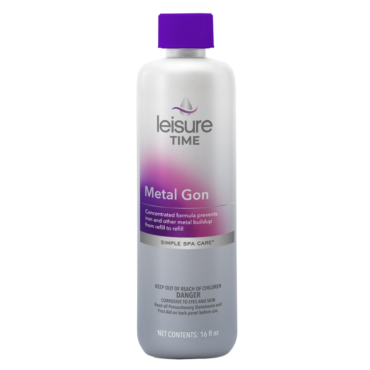 Leisure Time D, Metal Gon for Spas and Hot Tubs, 16 Ounce | Powerful Water Treat