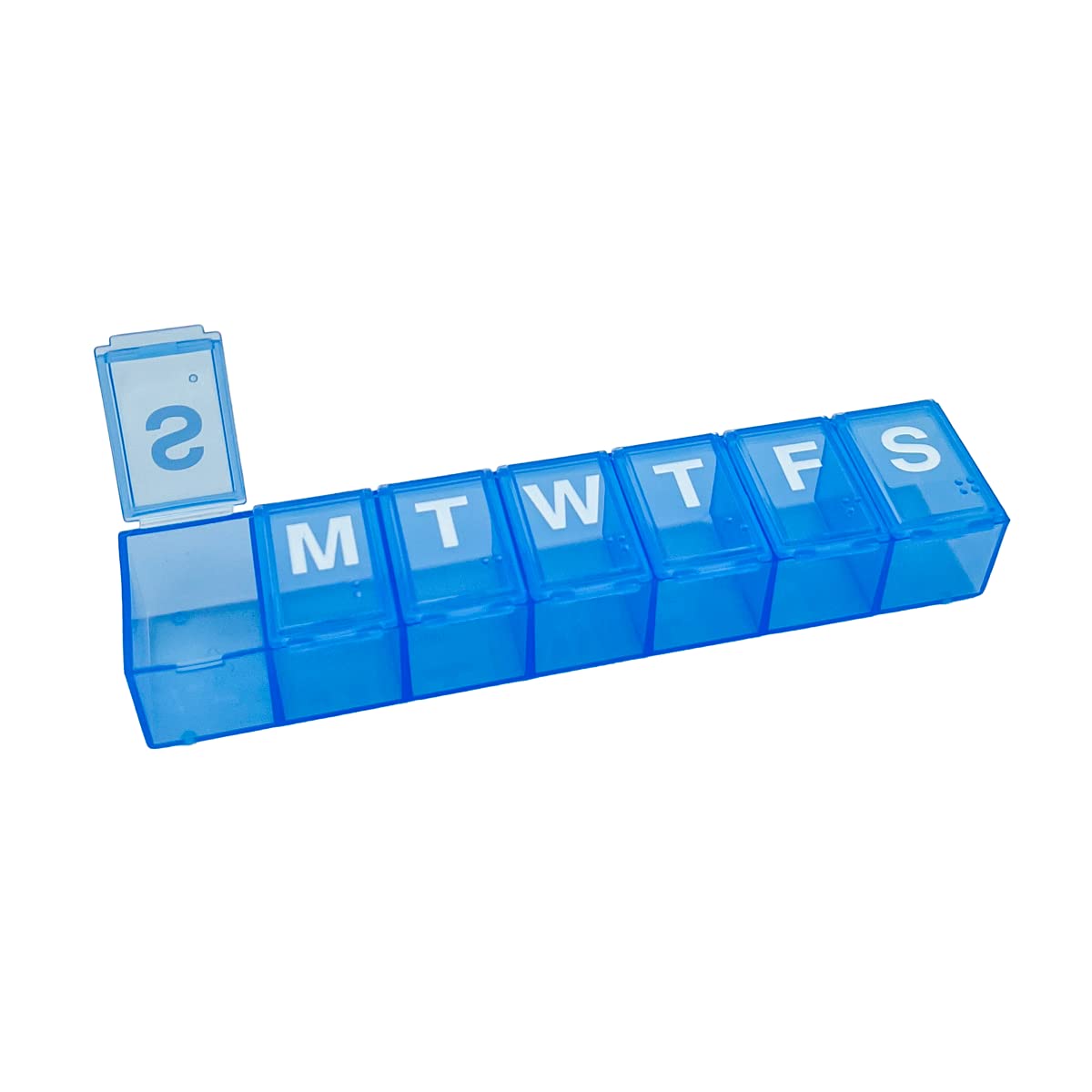 Amazon Basic Care 7-Day Weekly Pill Organizer, Portable Medicine and Vitamin Pla