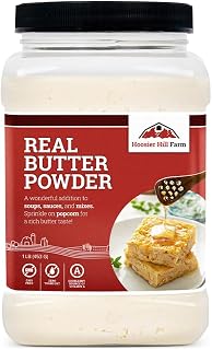 Hoosier Hill Farm Real Butter Powder, 1LB (Pack of 1) | Real butter powder in baking, cooking and spreads. Delicious as popcorn butter. Hormone-free US milk, no fillers.