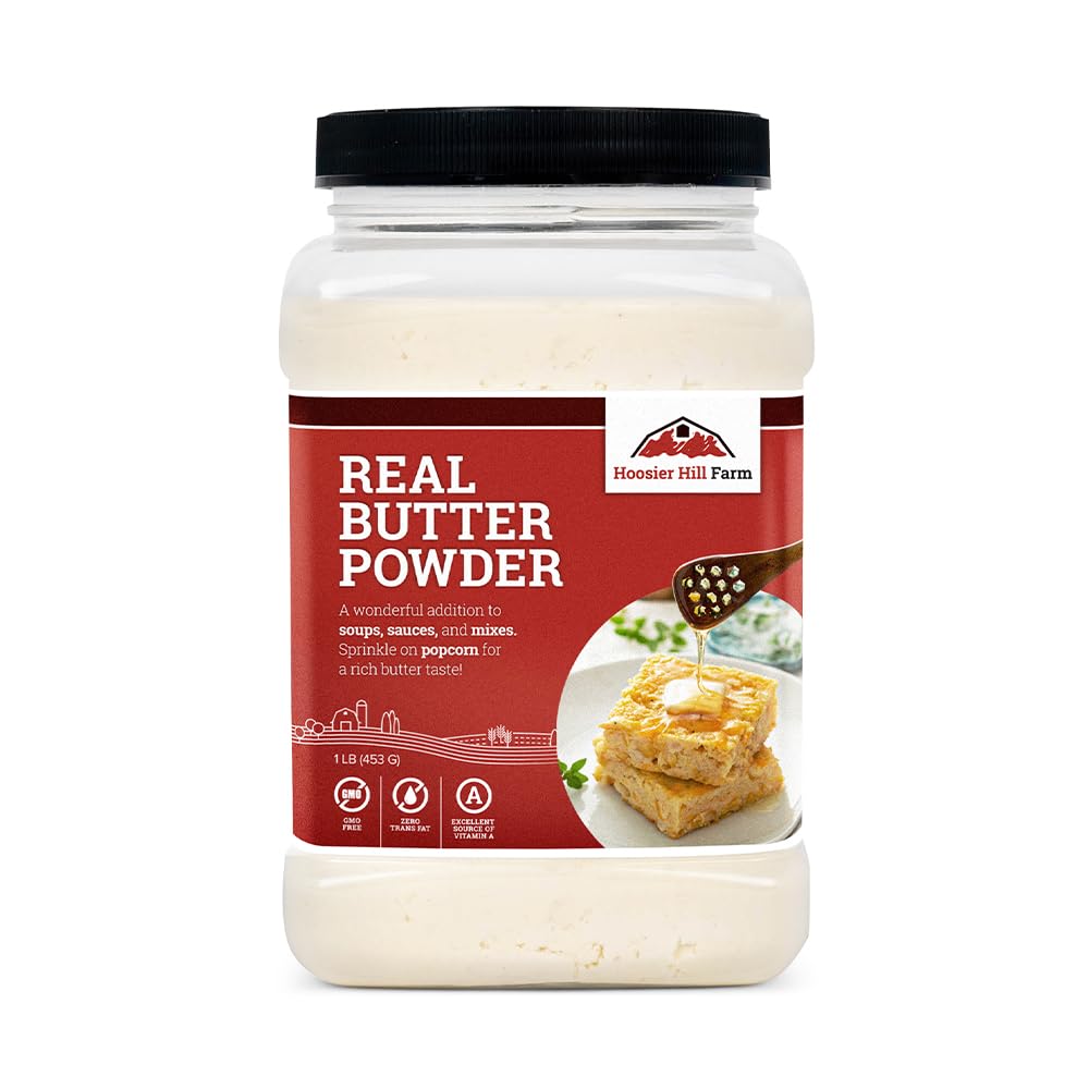 Hoosier Hill Farm Real Butter Powder, 1LB (Pack of 1) | Real butter powder in ba