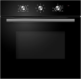 Cookology 60cm Built-in Single Electric Fan Oven with Timer - Black | 65L Capacity - Fan Forced Cooking - Minute Timer - Easy-Clean