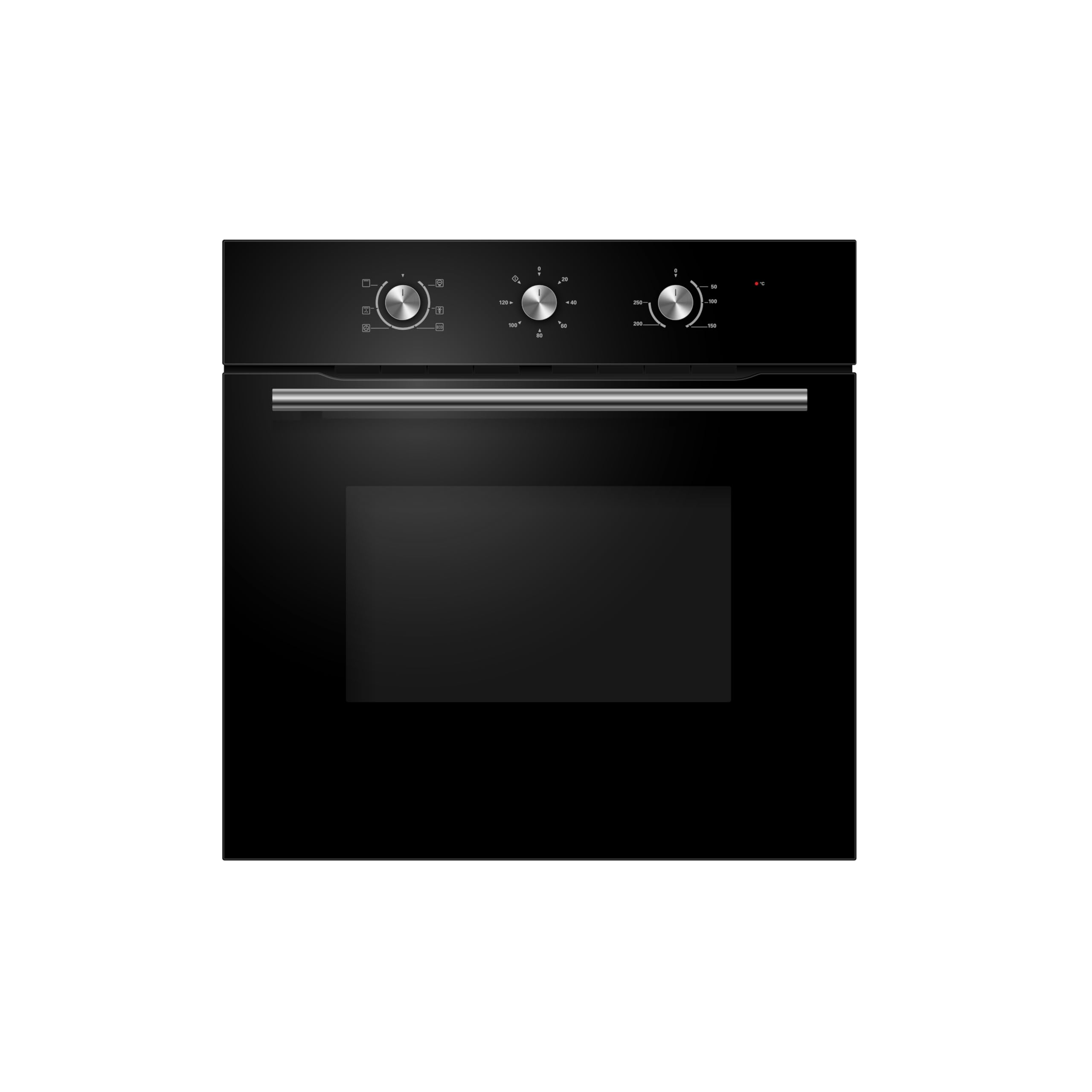Cookology 60cm Built-in Single Electric Fan Oven with Timer - Black | 65L Capaci