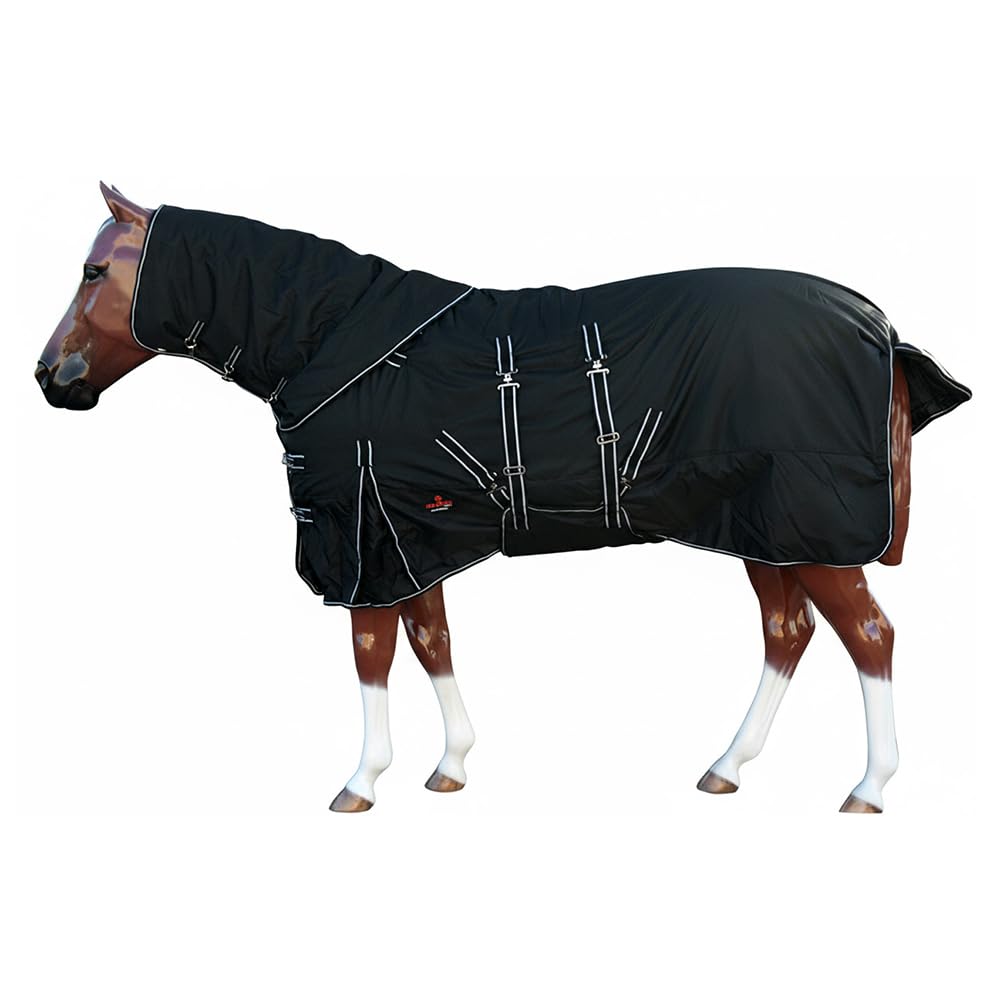 Black 1200D Waterproof Winter Horse Turnout Blanket 80 | 300g poly fill insulati
