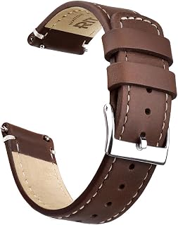 Ritche Christmas Gift Quick Release Leather Watch Band Leather Watch Strap 18mm 19mm 20mm 21mm 22mm 23mm or 24mm for Men and Women, White Elephant Gifts, Stocking Stuffers For Men