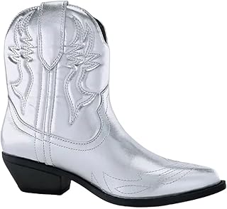 Soda Women Cowgirl Cowboy Western Stitched Ankle Boots Pointed Toe Short Booties Rigging-S (Wide Fit Available)