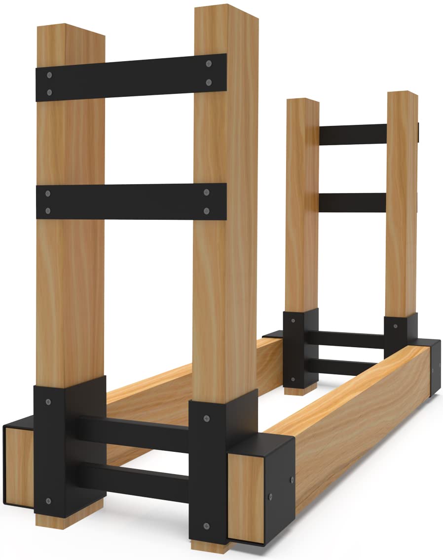 BALIE SPACE Outdoor Firewood Rack Brackets Kit for Fire Wood Pile Storage, Adjus