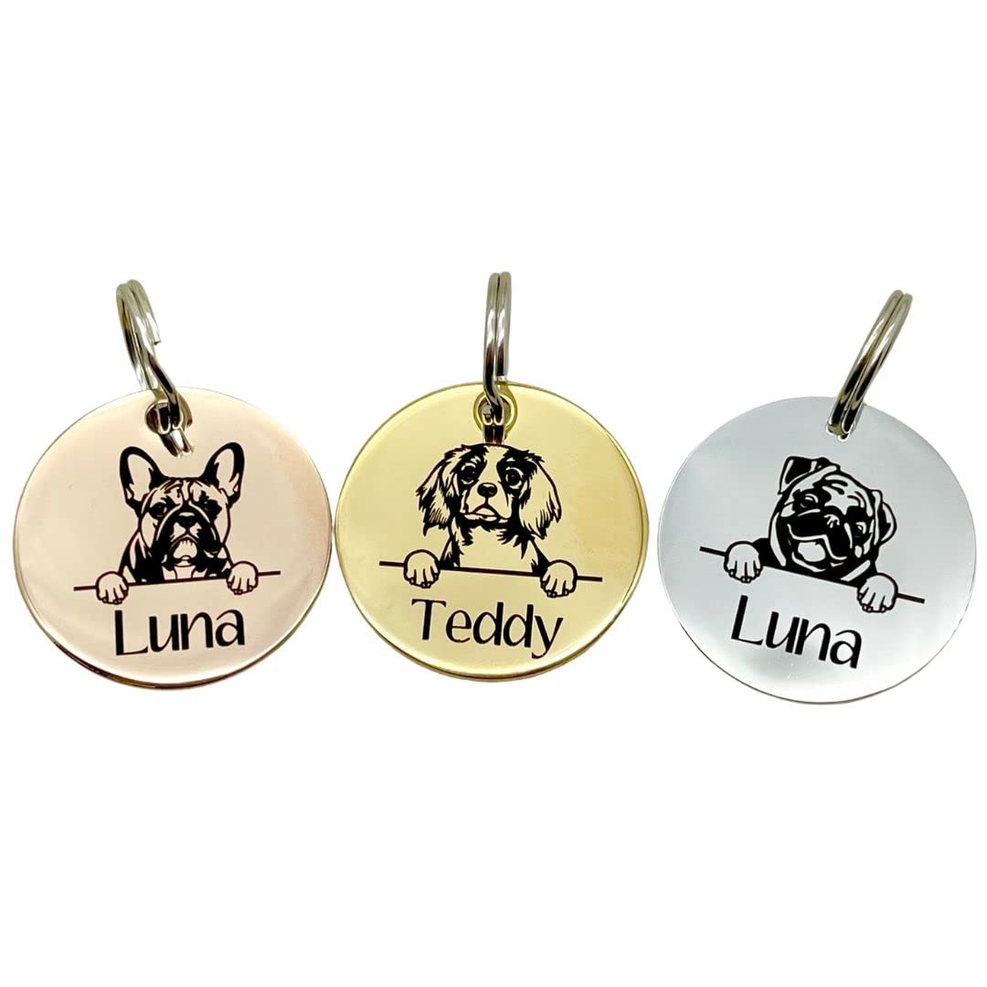 Personalised Engraved Dog ID Tag, Dog Breeds