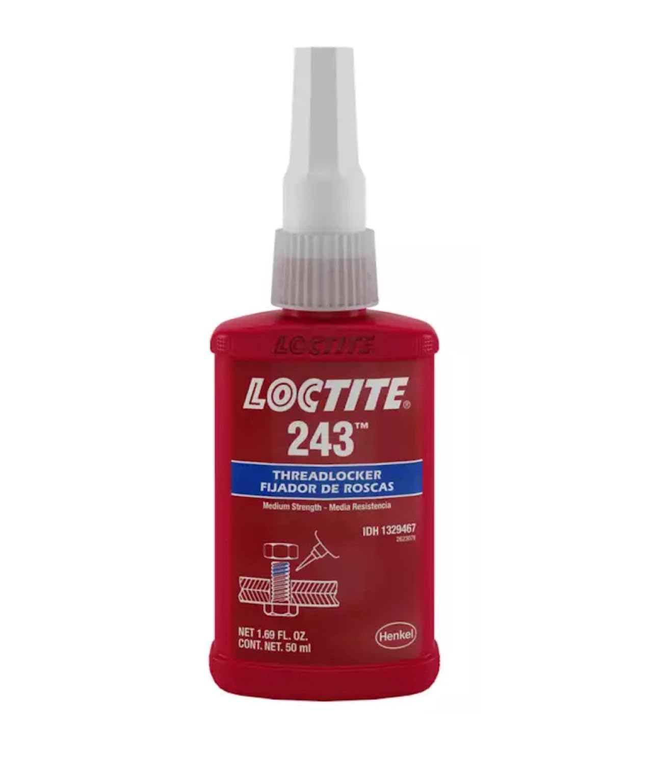 Loctite 1329467 243 Blue Medium Strength Threadlockers, 1.69 Ounces, 50 mL, 3/4&