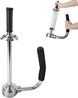 Industrial Stretch Wrap Dispenser – Adjustable 12" to 20" Heavy-Duty Pallet Wrapper with Cutter & Ergonomic Handle – Chrome Steel Shrink Wrap Holder for Warehouse, Shipping & Home Use