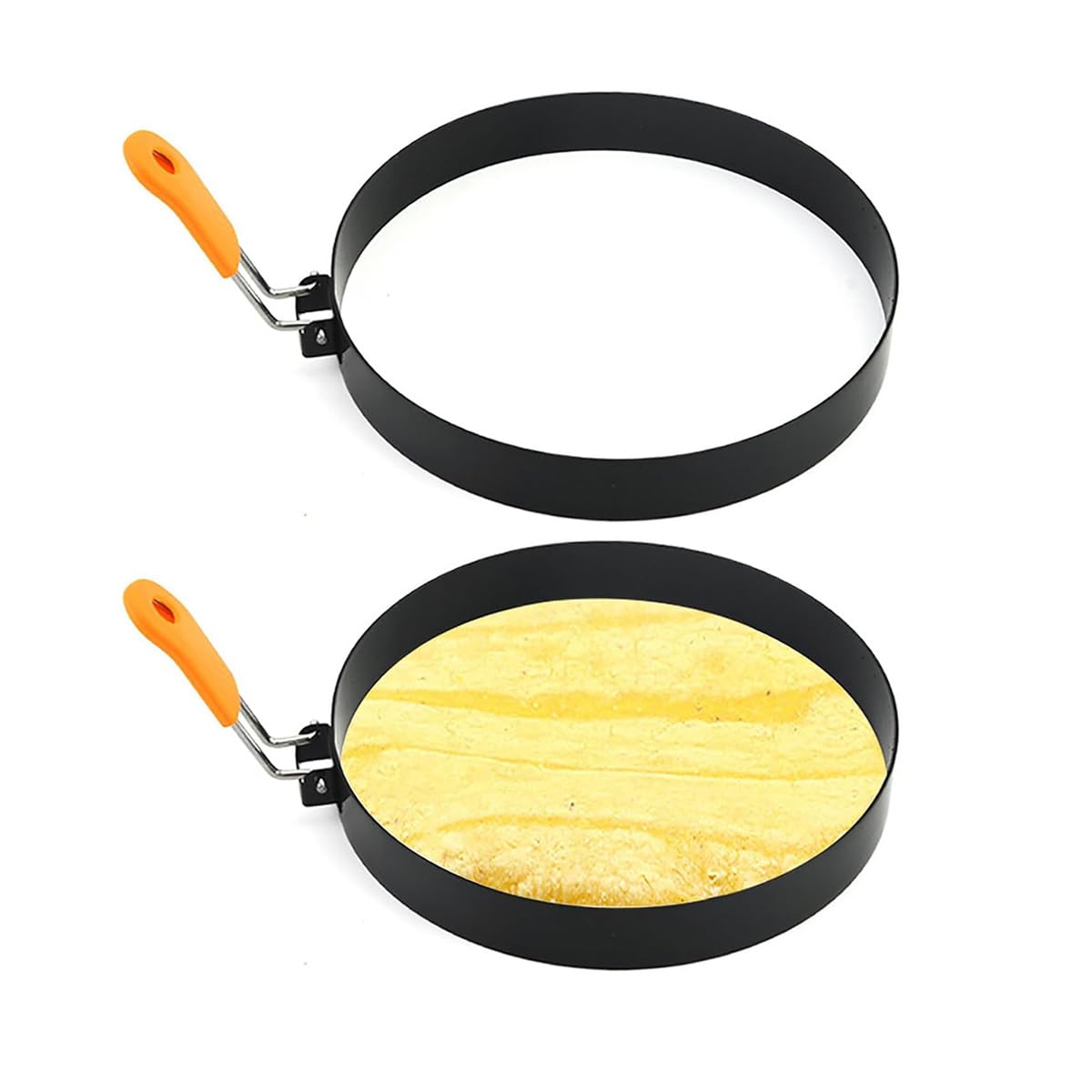 Pack of 2 Round Egg Rings for Breakfast and Home 6 Inch Round Rings for Frying a