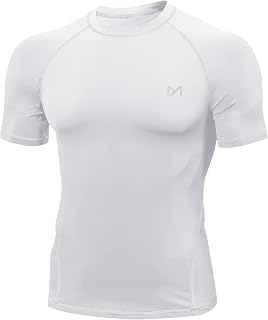 MEETYOO Men's Compression T-Shirt, Long/Short Sleeve Sports T Shirt for Running Cycling Fitness