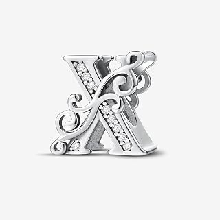 1 x Silver Fashionable 26 Letters Charm Bead DIY jewelry making and jewelry decoration to match your daily outfits. gifts for women (A)