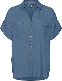 VERO MODA Vmbumpy Women's T-Shirt S/S Wvn Ga Noos Short Sleeve Shirt (Pack of 1)