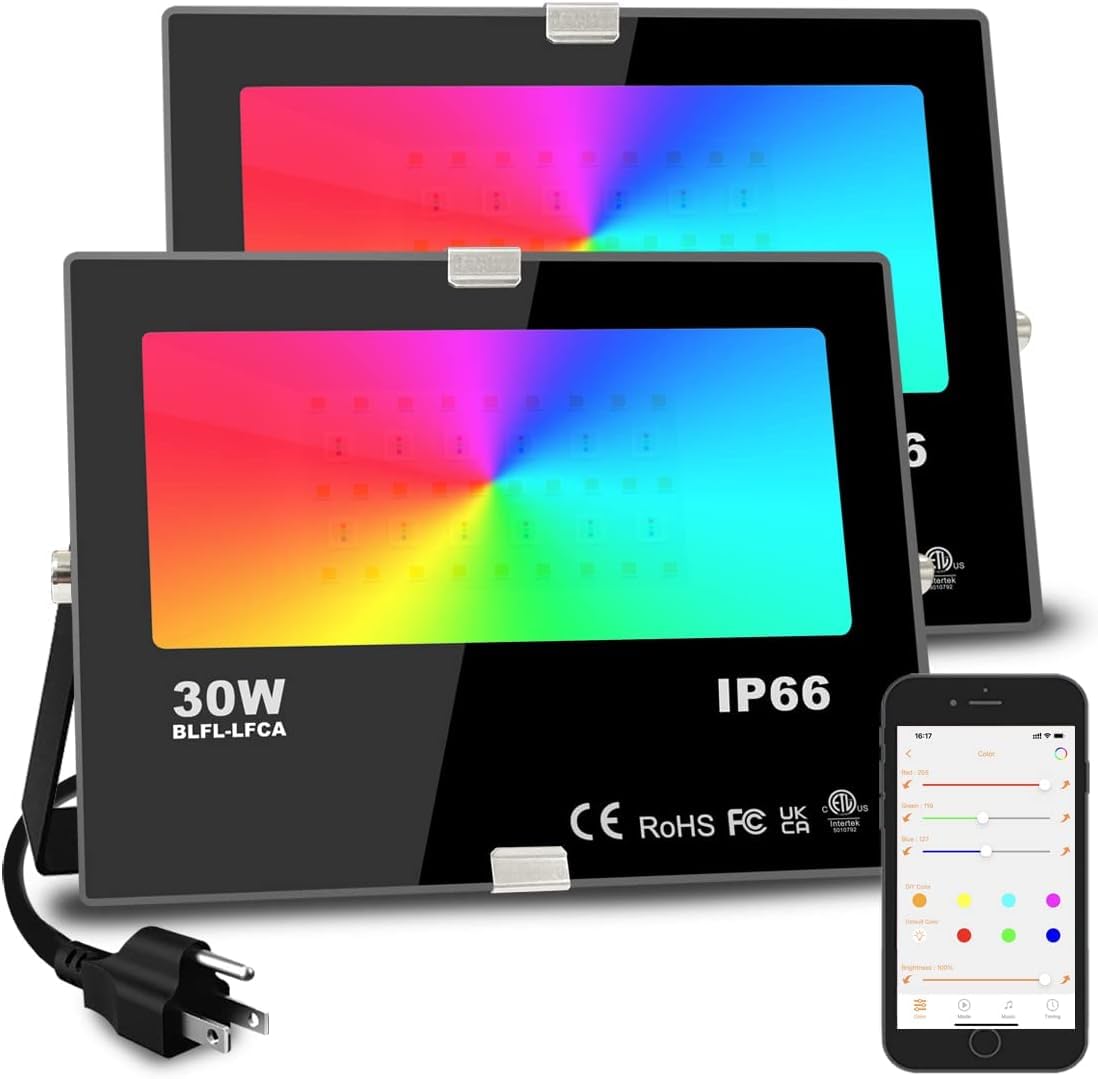 MELPO Led Flood Light 30W, 300W Equivalent Outdoor Color Changing Lights | 3000 