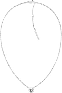 Calvin Klein Collezione TWISTED BEZEL SOLITAIRE da Donna Collana decorati con Cristalli - Disponibile in Argento o Oro