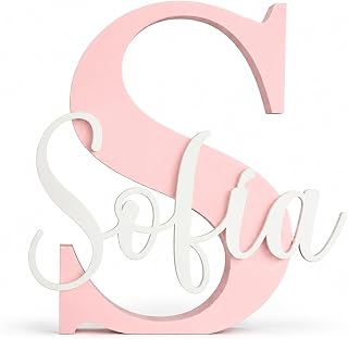 Tres Aristas Personalised Letter with Decorative Name to Stand or Hang – Decoration Children's Room, Communions, Birthdays, Christenings – Original Gifts – Sizes and Colours to Choose From
