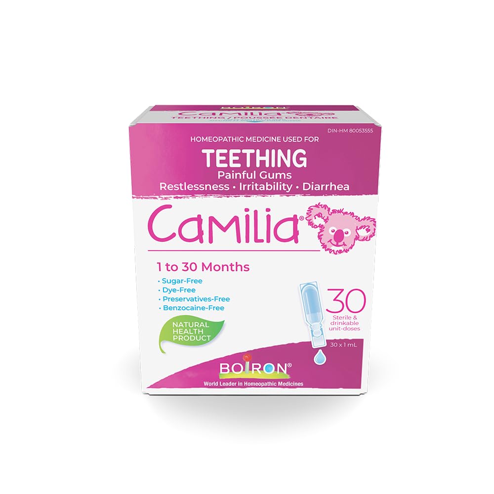 Boiron Camilia Baby Teething, 30 Unit-Doses | For pain, restlessness, irritabili