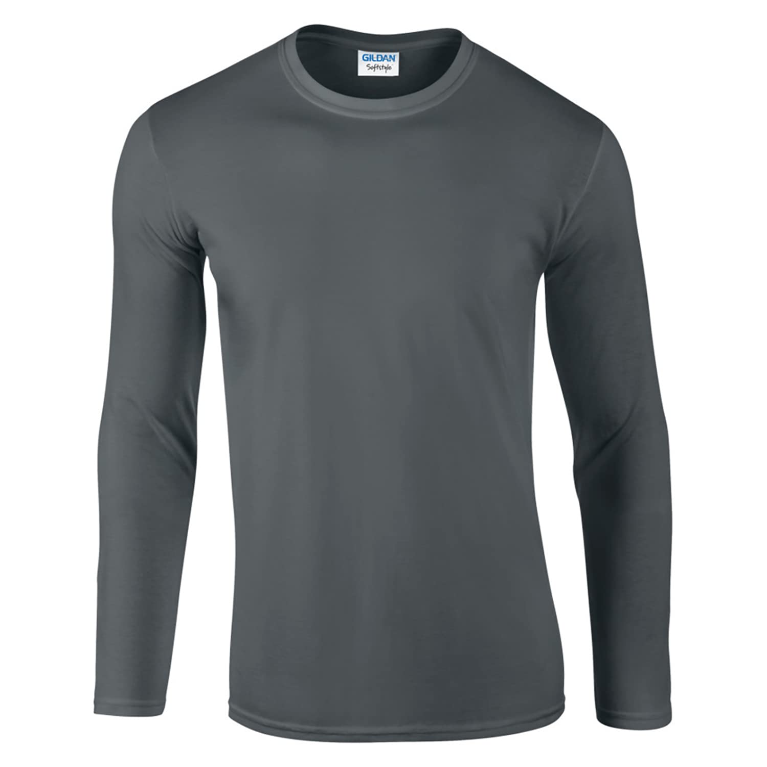 [Gildan] (ギルダン) メンズ ソフトスタイル 長袖Tシャツ カットソー ロングスリーブ トップス 定番 男性用 (S) (チャコールグレー)