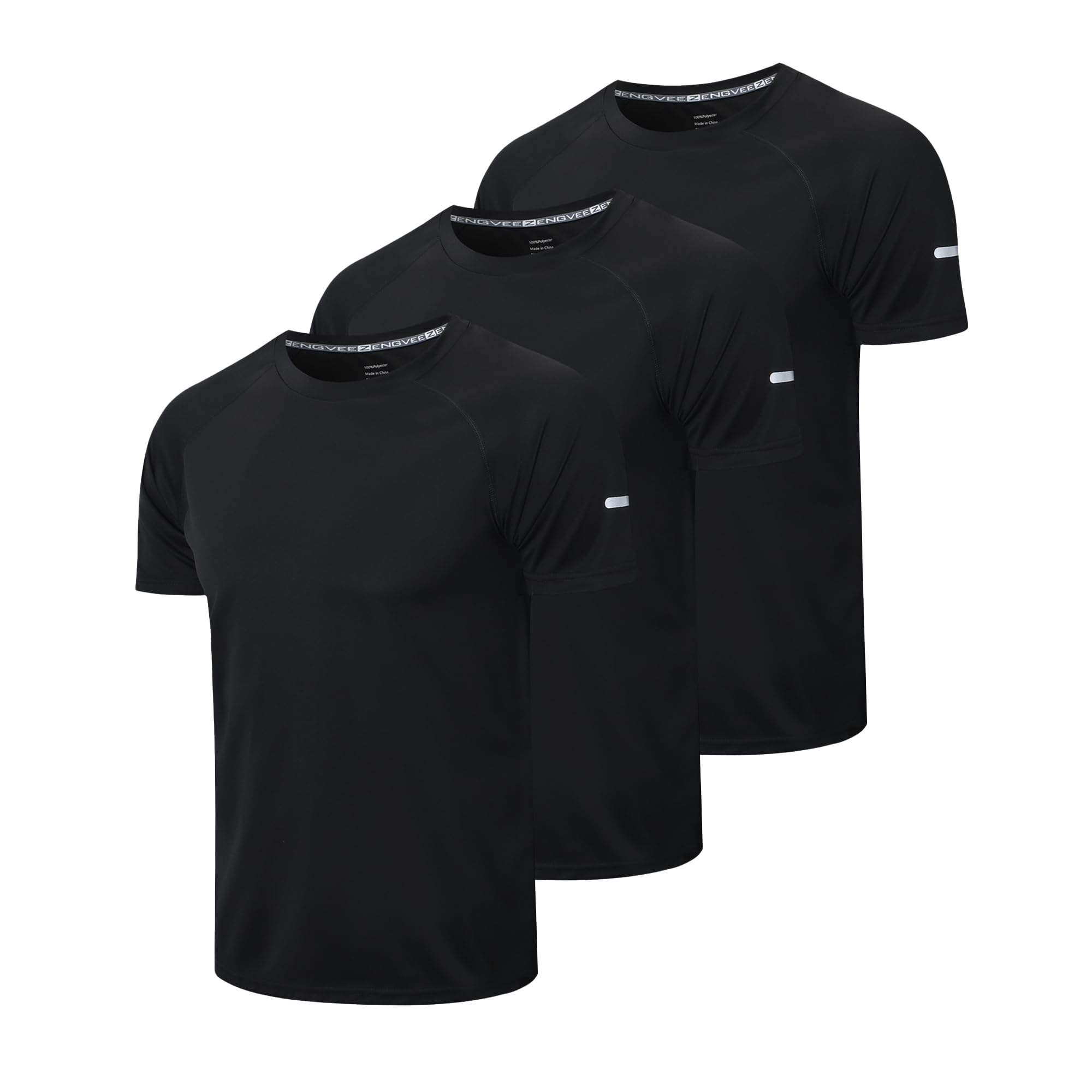 frueo 3 Pack Running Shirts Men Dry-Fit Performance Athletic Hoodies Comfort Wor