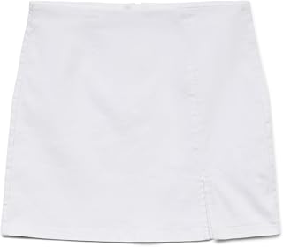 VERO MODA Women's Denim Skirt with Zip and Straight Cut