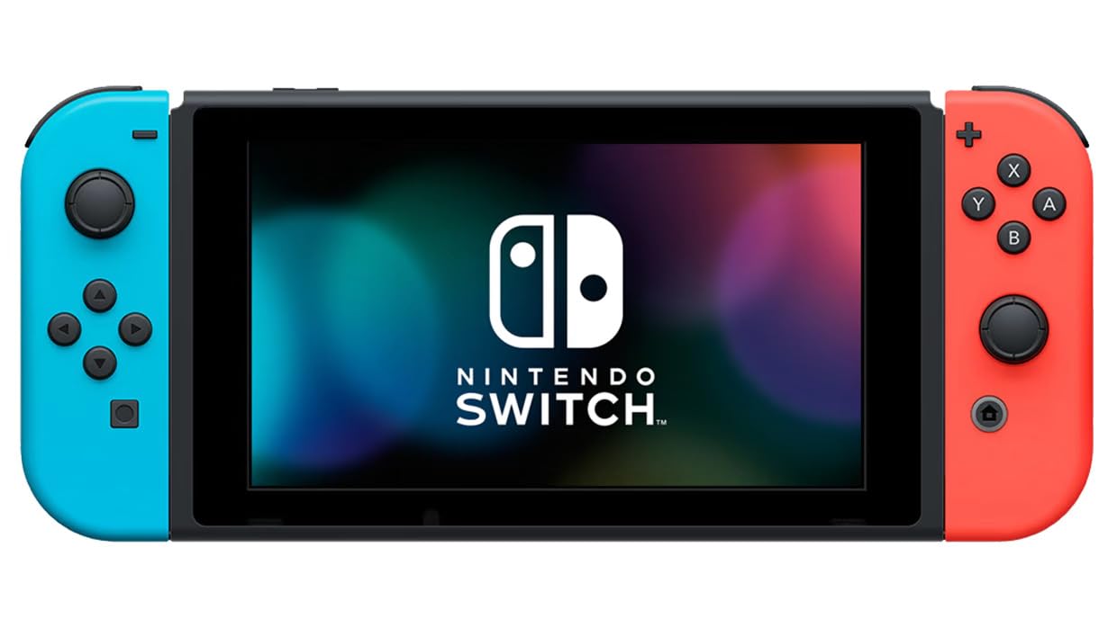 Nintendo Switch with Neon Blue and Red Joy-Con (Renewed) | Handheld, tabletop an