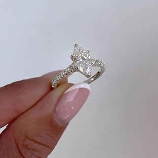 1pc 2CT Unique Horse Eye Shape Wear Broken Cubic Zirconia Rings For Women Engagement Party Wear Silver Ring Fine Anniversary Jewelry