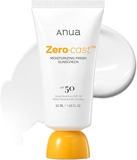 Anua Zero-Cast Moisturizing Sunscreen SPF 50, 1.69 fl oz | Glow Natural Sunscreen for face, No White Cast, Hyaluronic Acid, Niacinamide, Oil-Free, Kpop Demon Hunters, Korean Skincare