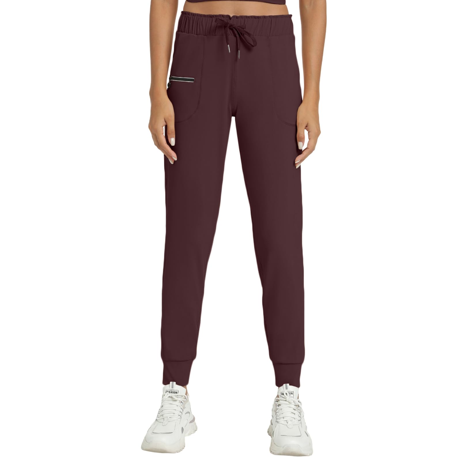 Haowind Joggers for Women with Pockets Elastic Waist Workout Sport Gym Pants Com