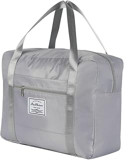 Foldable Travel Duffel Bag 20.5"x15.5"x7.5" Large Capacity Waterproof Lightweight Tote Over Knee Weekender Bag for Gym Travel, gray
