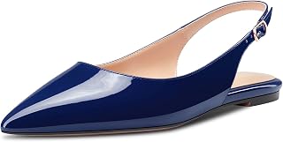 HDEUOLM Women's Flat Shoes Low Kitten Heel Lace Pumps Slip-on Slingback Office Shoes Party Dress