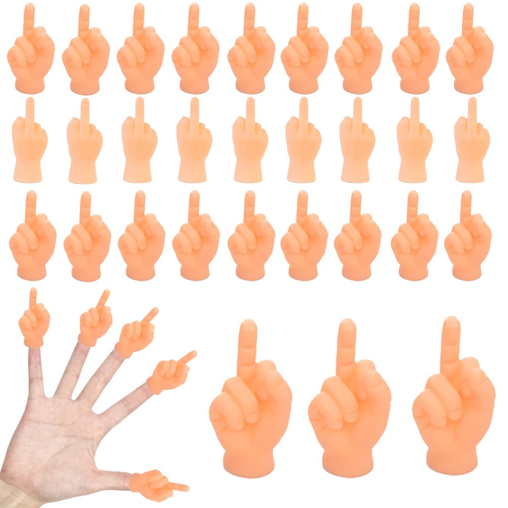 30 PCS Tiny Middle Finger Puppet, Miniature Small Hands, Mini Finger Hands Funny