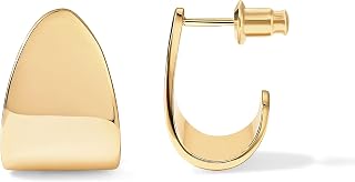 PAVOI 14K Gold Plated Chunky Hoop Earrings for Women, Statement Dome Huggie