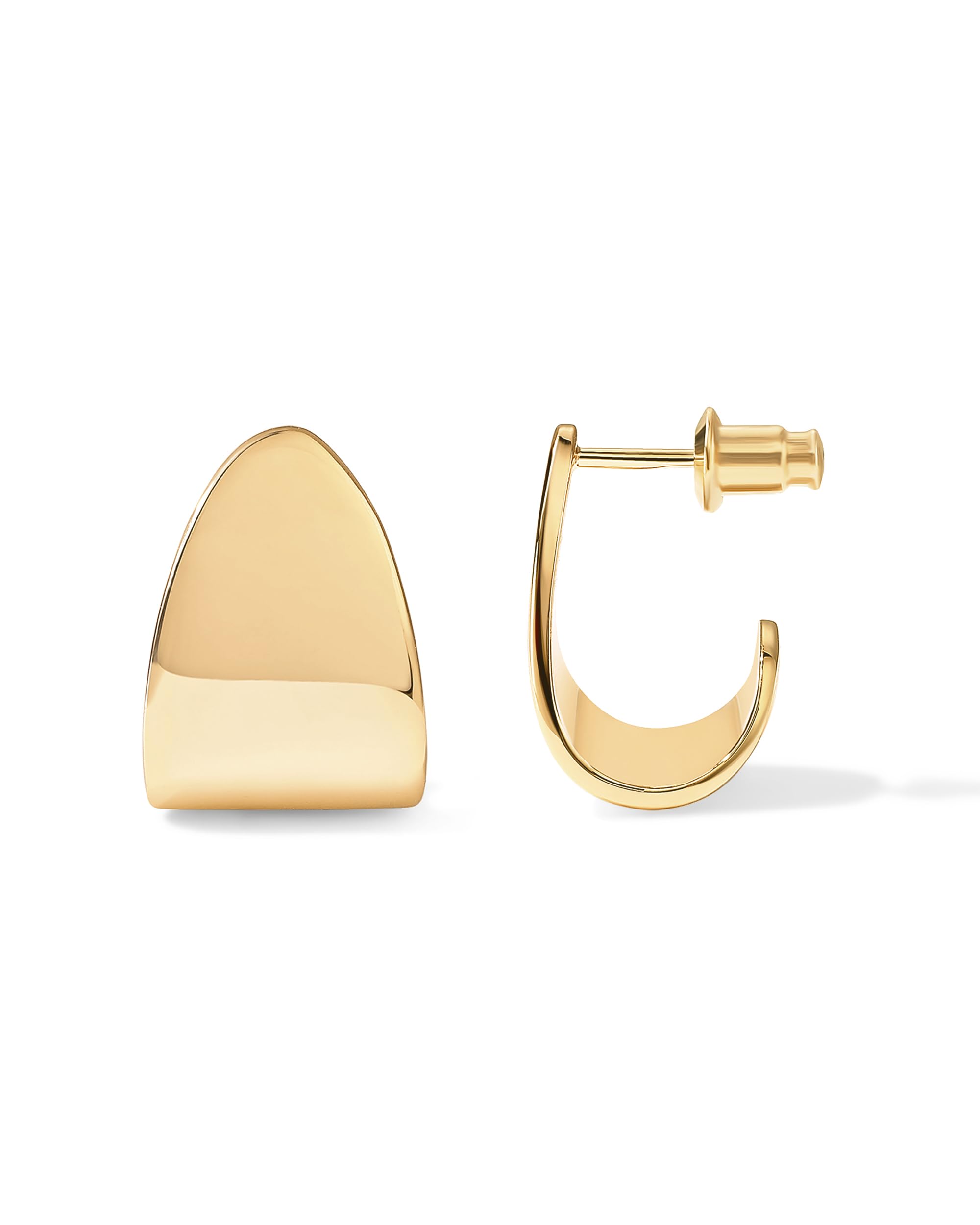 PAVOI 14K Gold Plated Chunky Hoop Earrings for Women, Statement Dome Huggie