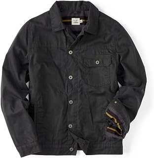Huckberry Flint and Tinder Men's Flannel-Lined Waxed Trucker Jacket
