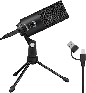 FIFINE K669B USB Microphone, Condenser Recording Mic for Vocals, Meeting | Metal Cardioid Laptop Mic for MAC OS, Windows, Voice Overs, Streaming, Online Meeting and YouTube Videos