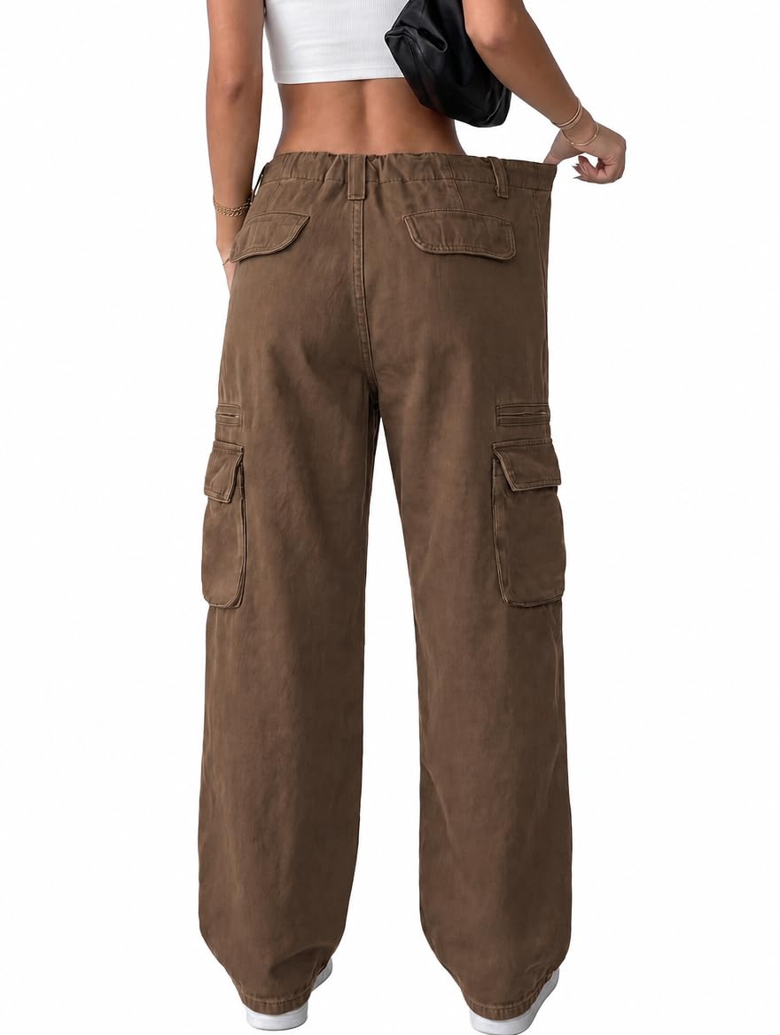 EMMIOL Jeans Cargo Larghi Vintage lavati da Donna