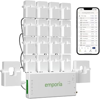 Emporia Gen 3 Smart Home Energy Monitor with 16 50A Circuit Level Sensors - Home Energy Automation and Control - Real Time Electricity Monitor/Meter - Solar/Net Metering