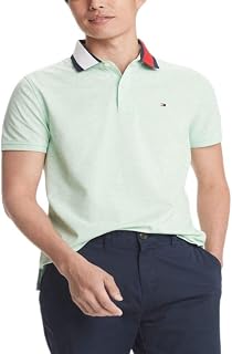 Tommy Hilfiger Men's Short Sleeve Cotton Pique Flag Polo Shirt in Custom Fit