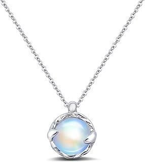 Weviway Multiple Birthstone Pendant Necklace, Silver Handmade Circle Gemstone Jewellery, Valentine's Day Gift for Women
