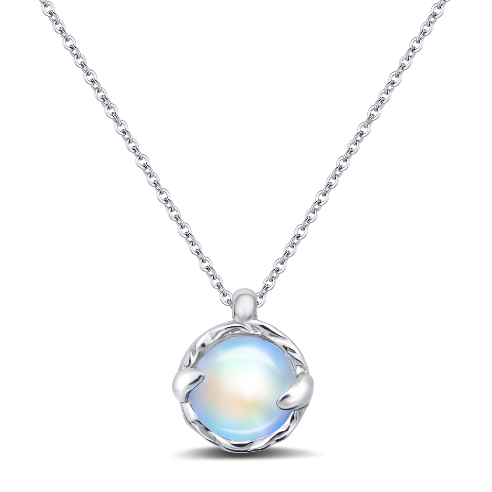 Weviway Multiple Birthstone Pendant Necklace, Silver Handmade Circle Gemstone Je