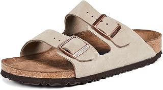 Birkenstock Arizona Soft Footbed - Suede (Unisex) Taupe Suede EU 37 (US Women's 6-6.5) Narrow