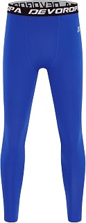 DEVOROPA Boys Leggings Quick Dry Youth Compression Pants Sports Tights Basketball Base Layer