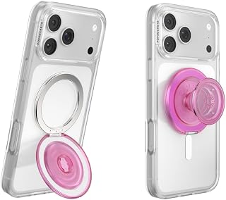 PopSockets MagSafe Pull Out Grip Easel, Translucent Pink