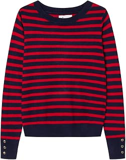 Springfield Viscose Nylon Crew Neck Sweater with Buttons On Cuffs Sudadera Cuello CRW Mujer (Pack de 1)