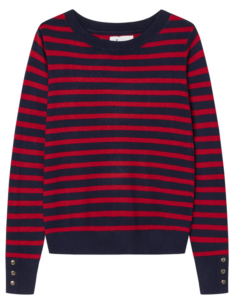 Springfield Viscose Nylon Crew Neck Sweater with Buttons On Cuffs Sudadera Cuell